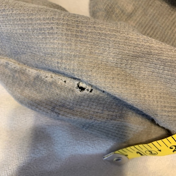 Affliction v neck waffle thermal long sleeve tee XL grey black cross stitching - Picture 5 of 6